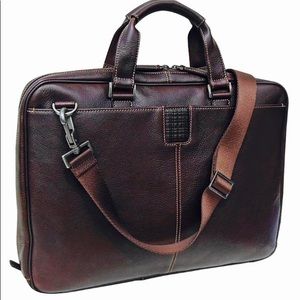 Boconi Tyler Tumbled Zipster - Coffee with Khaki